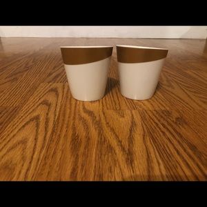 STARBUCKS 2012 8 OZ BONE CHINA GOLD MUGS